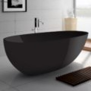 Bahama Cast Stone Bathtub Gloss Black